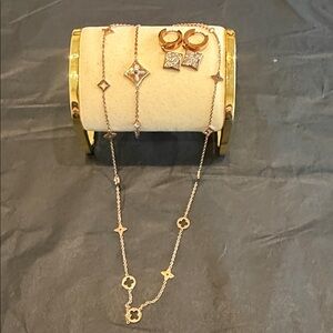 Elegant Rose Gold 3 pieces Jewelry Set